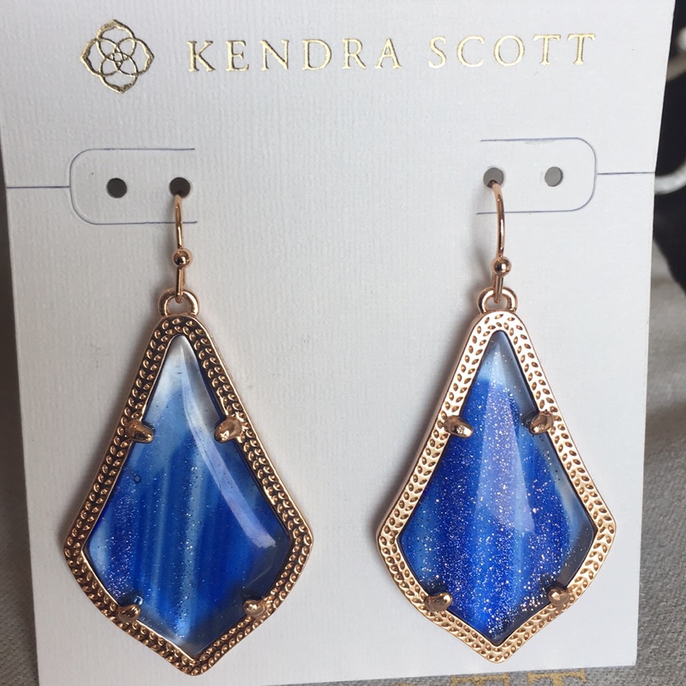 Kendra Scott Dusted Navy Alex in Rose Gold